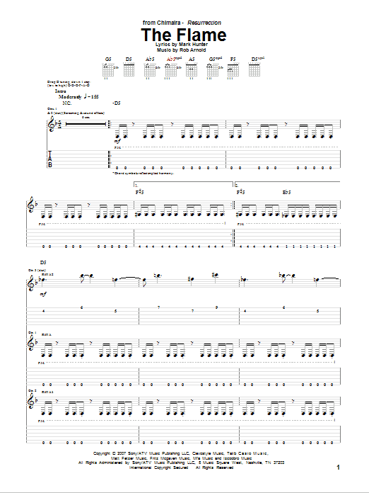 Chimaira The Flame Sheet Music Notes & Chords for Guitar Tab - Download or Print PDF