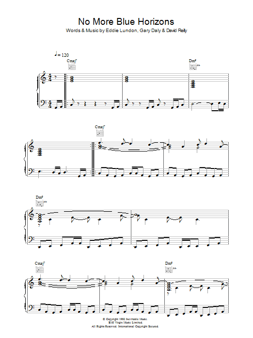 China Crisis No More Blue Horizons Sheet Music Notes & Chords for Piano, Vocal & Guitar - Download or Print PDF