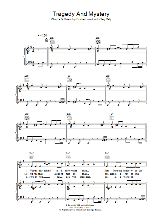 China Crisis Tragedy And Mystery Sheet Music Notes & Chords for Piano, Vocal & Guitar (Right-Hand Melody) - Download or Print PDF