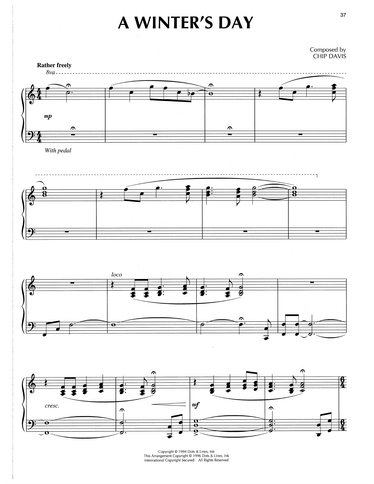 Chip Davis A Winter's Day Sheet Music Notes & Chords for Piano Solo - Download or Print PDF