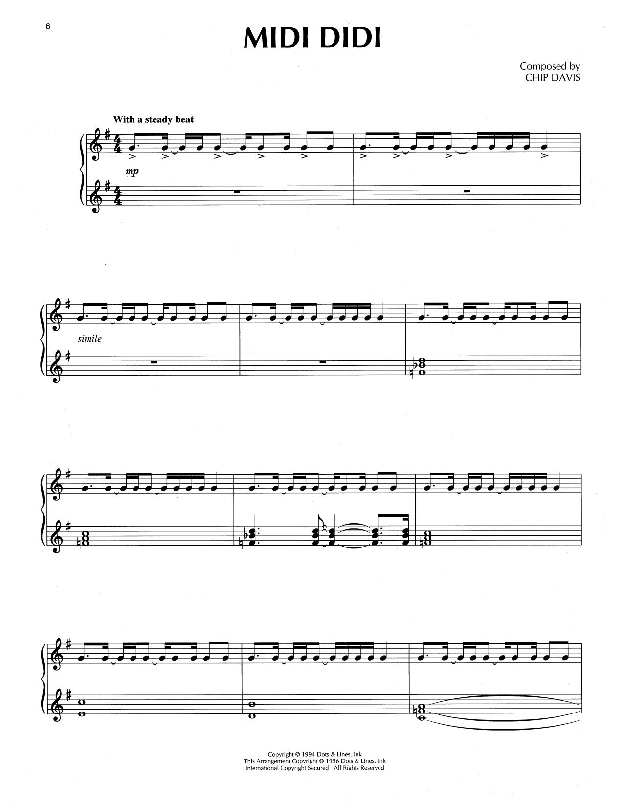 Chip Davis Midi Didi Sheet Music Notes & Chords for Piano Solo - Download or Print PDF