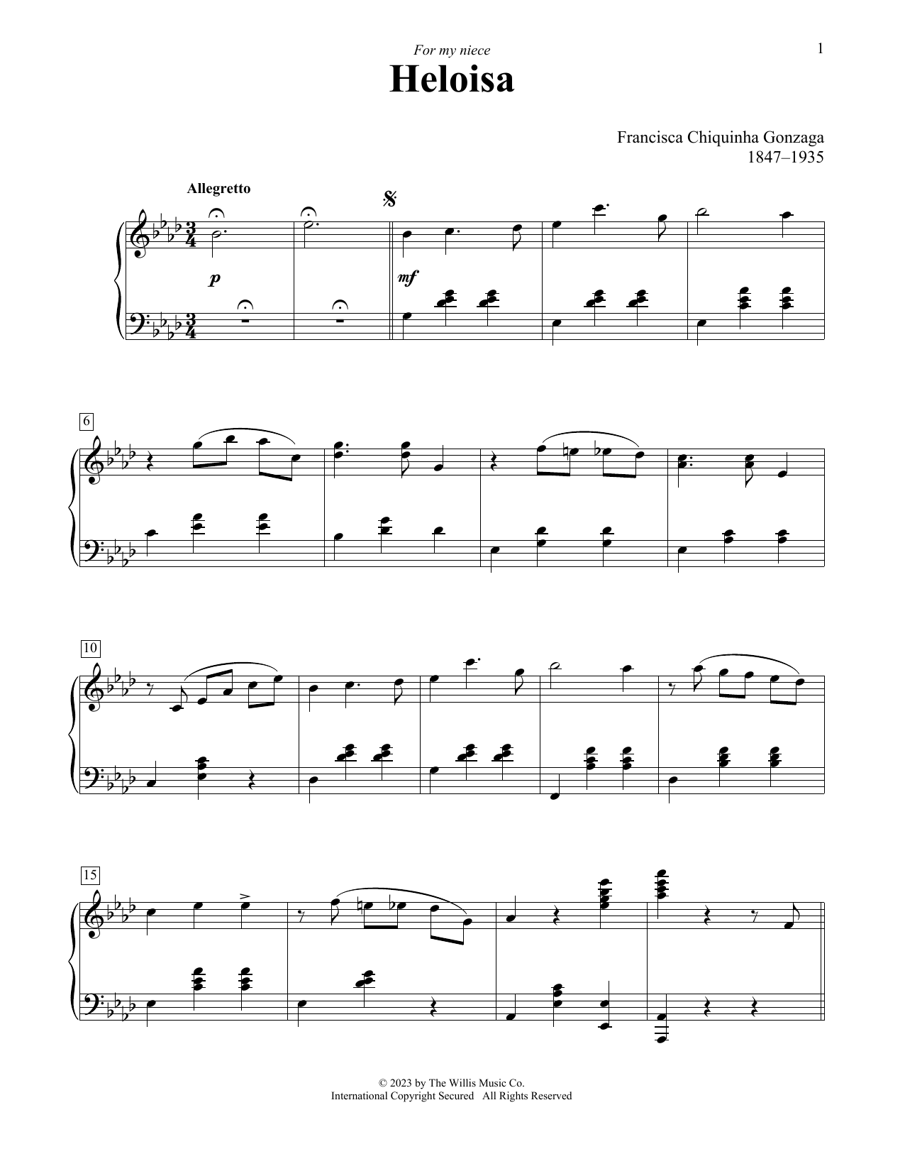 Chiquinha Gonzaga Heloisa Sheet Music Notes & Chords for Educational Piano - Download or Print PDF
