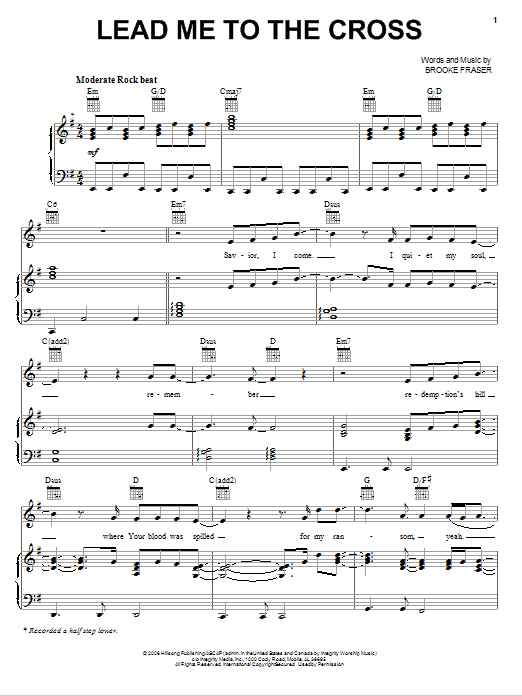 Chris And Conrad Lead Me To The Cross Sheet Music Notes & Chords for Piano, Vocal & Guitar (Right-Hand Melody) - Download or Print PDF Chris And Conrad Lead Me To The Cross Sheet Music Notes & Chords for Piano, Vocal & Guitar (Right-Hand Melody) - Download or Print PDF