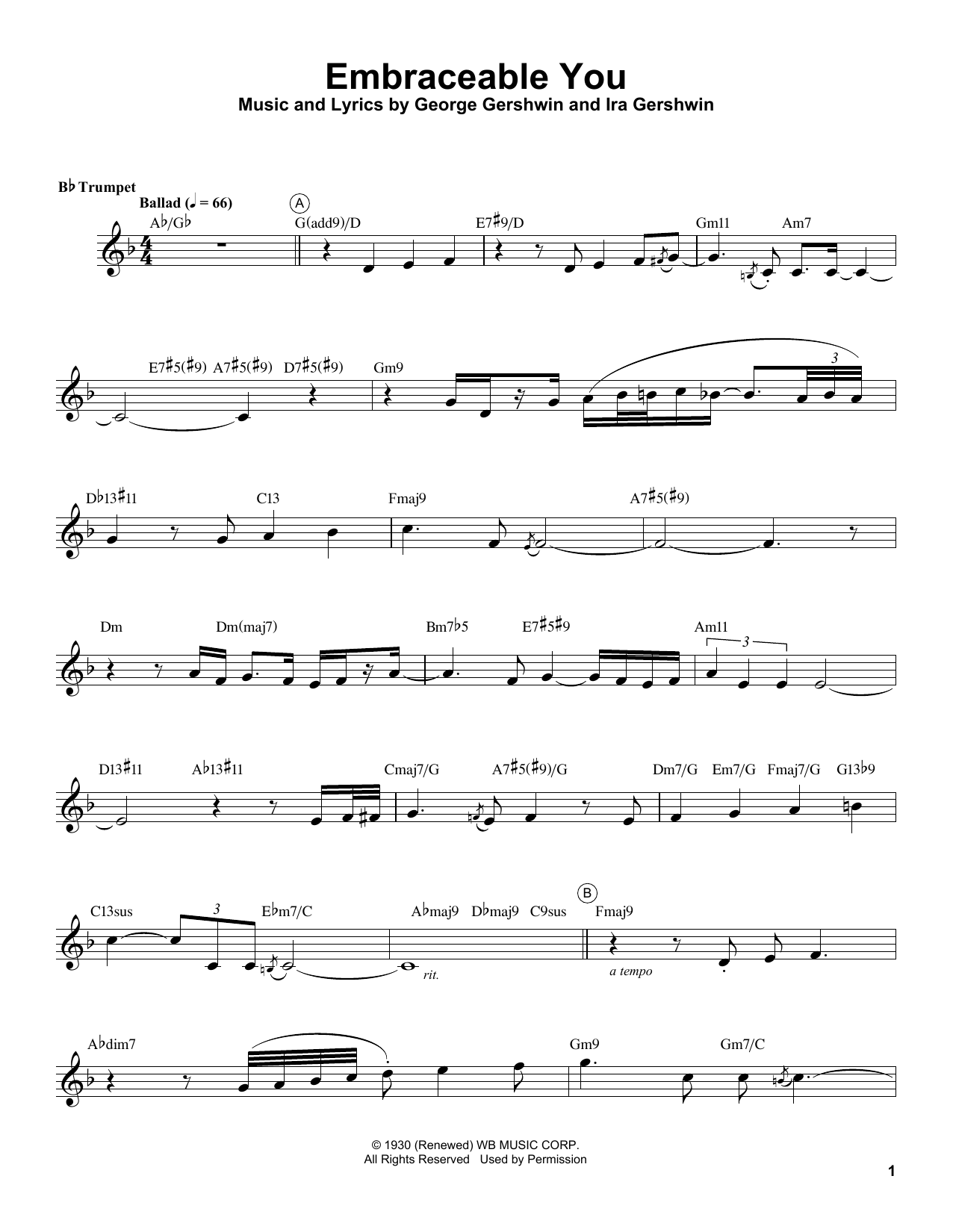 Chris Botti Embraceable You Sheet Music Notes & Chords for Trumpet Transcription - Download or Print PDF