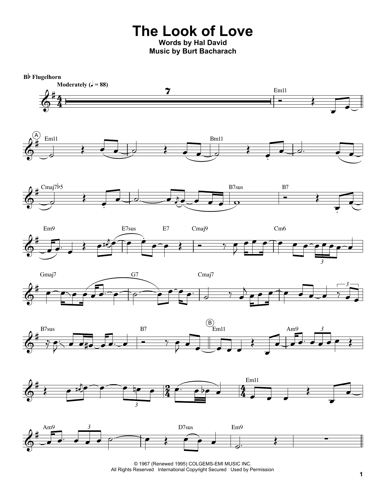 Chris Botti The Look Of Love Sheet Music Notes & Chords for Trumpet Transcription - Download or Print PDF