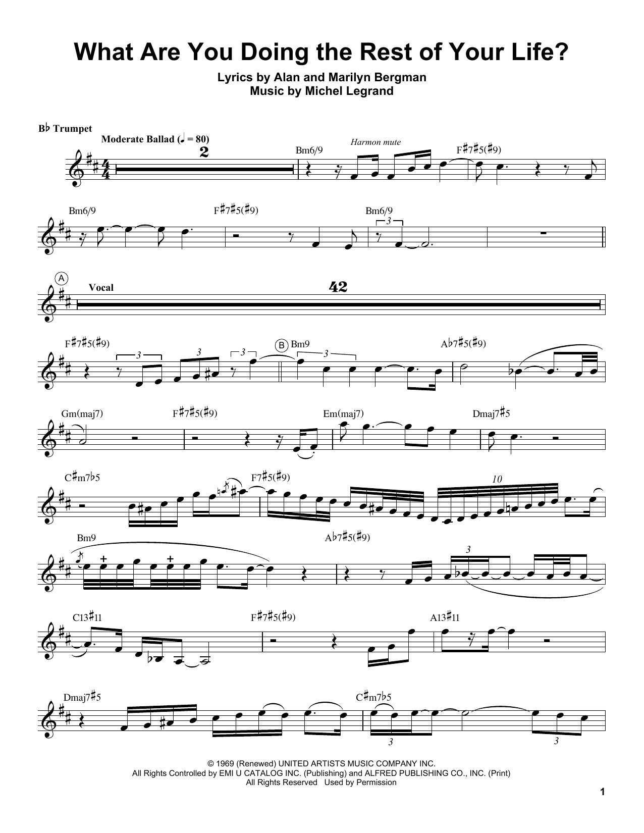 Chris Botti What Are You Doing The Rest Of Your Life? Sheet Music Notes & Chords for Trumpet Transcription - Download or Print PDF