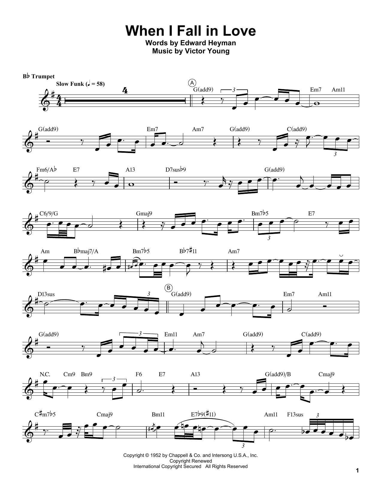 Chris Botti When I Fall In Love Sheet Music Notes & Chords for Trumpet Transcription - Download or Print PDF