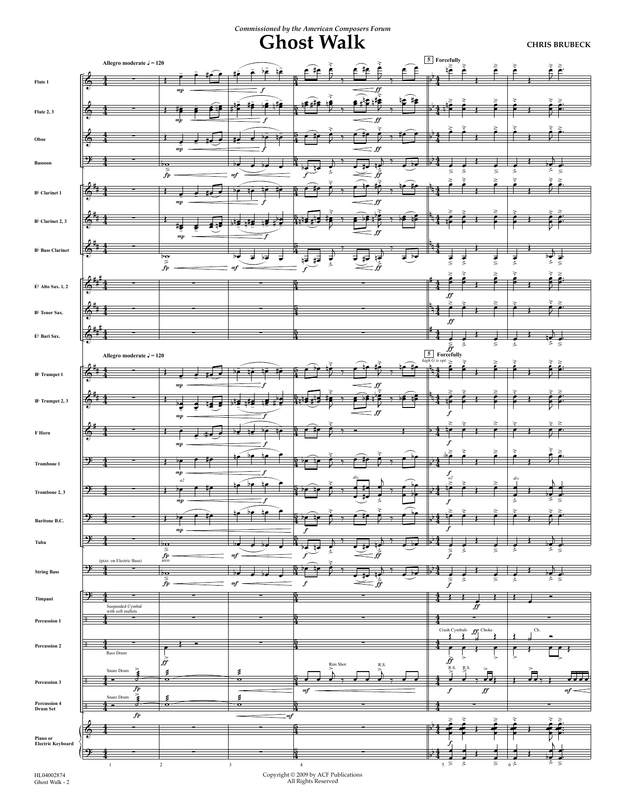 Chris Brubeck Ghost Walk - Full Score Sheet Music Notes & Chords for Concert Band - Download or Print PDF