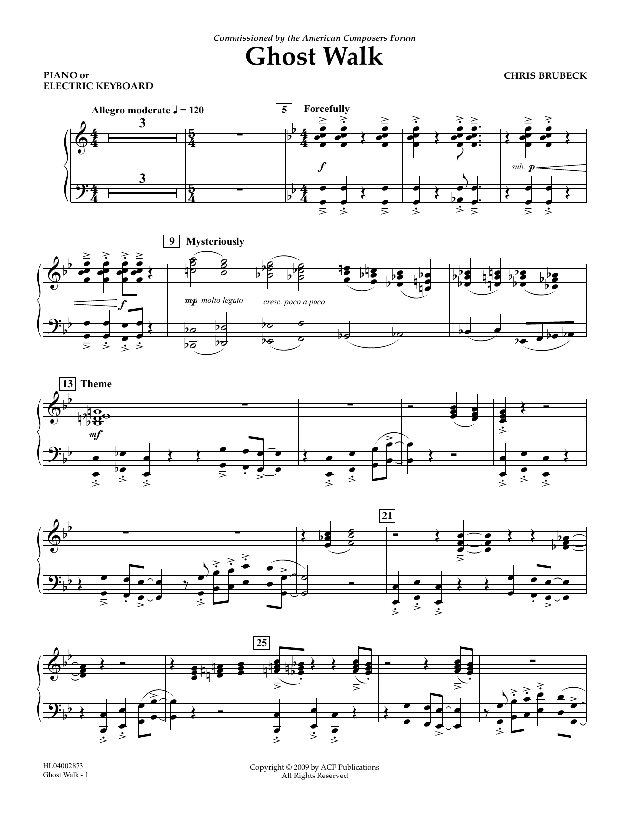 Chris Brubeck Ghost Walk - Piano Sheet Music Notes & Chords for Concert Band - Download or Print PDF