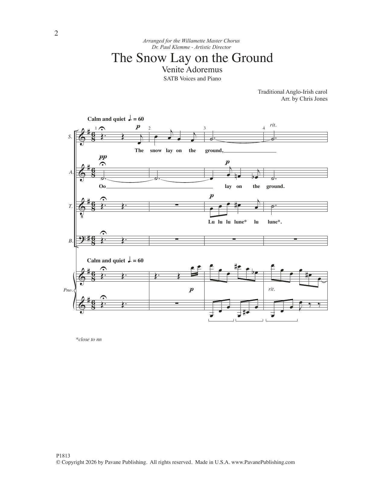 Chris Jones The Snow Lay on the Ground Sheet Music Notes & Chords for SATB Choir - Download or Print PDF