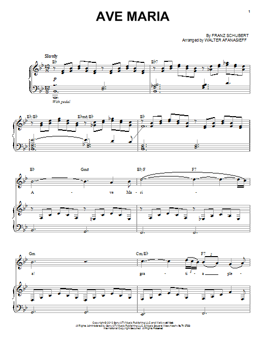 Chris Mann Ave Maria Sheet Music Notes & Chords for Piano & Vocal - Download or Print PDF