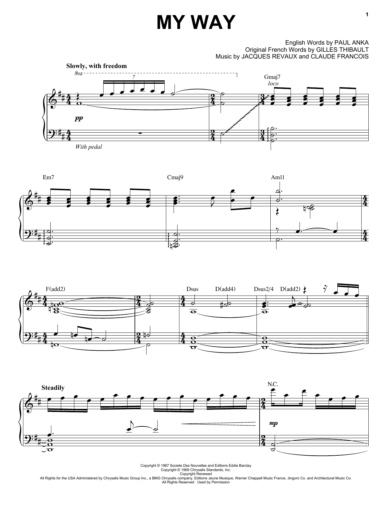 Chris Mann My Way Sheet Music Notes & Chords for Piano & Vocal - Download or Print PDF