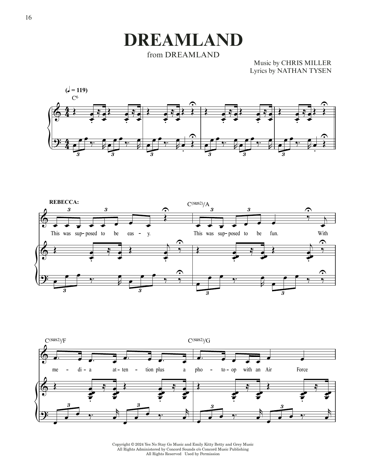 Chris Miller & Nathan Tysen Dreamland (from Dreamland) Sheet Music Notes & Chords for Piano & Vocal - Download or Print PDF