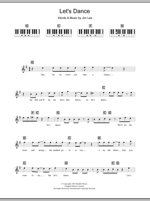 Chris Montez Let's Dance Sheet Music Notes & Chords for Keyboard - Download or Print PDF