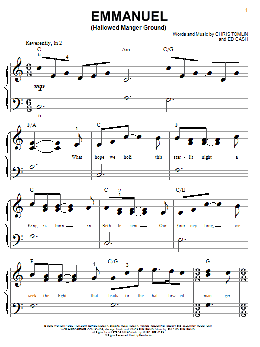 Chris Tomlin Emmanuel (Hallowed Manger Ground) Sheet Music Notes & Chords for Ukulele - Download or Print PDF