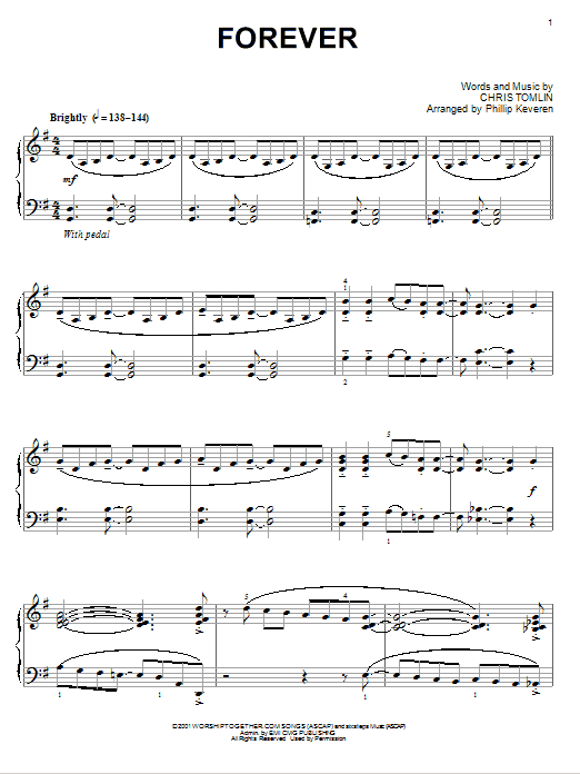 Chris Tomlin Forever [Jazz version] (arr. Phillip Keveren) Sheet Music Notes & Chords for Piano Solo - Download or Print PDF