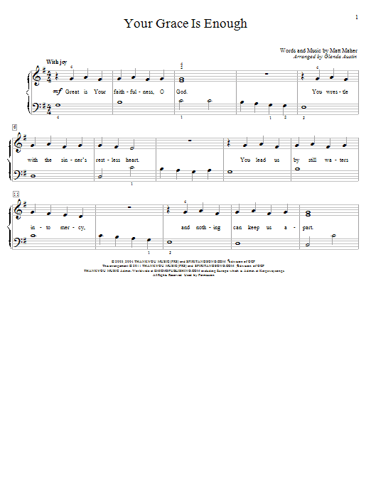 Chris Tomlin Your Grace Is Enough Sheet Music Notes & Chords for Educational Piano - Download or Print PDF