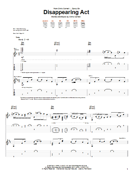 Disappearing Act sheet music