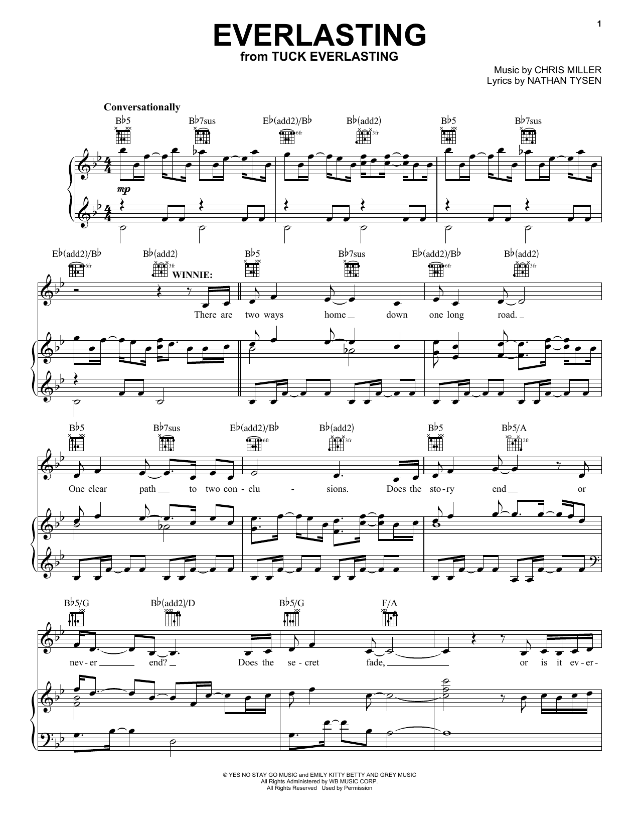 Everlasting (from Tuck Everlasting) sheet music