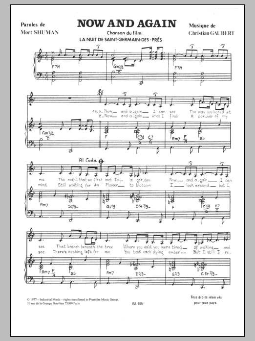 Christian Gaubert Now And Again Sheet Music Notes & Chords for Piano & Vocal - Download or Print PDF