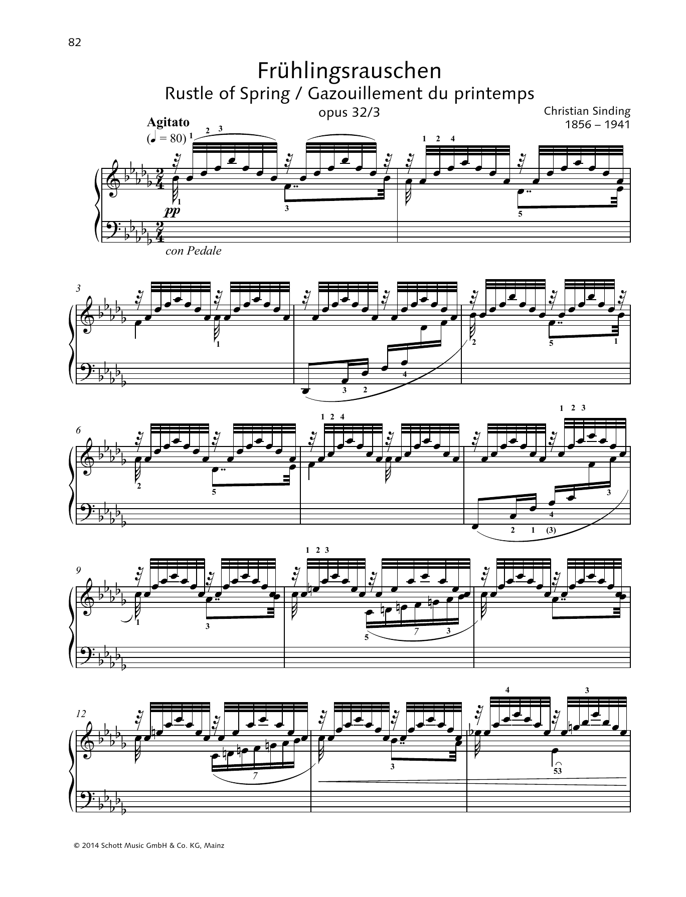 Christian Sinding Rustle of Spring Sheet Music Notes & Chords for Piano Solo - Download or Print PDF