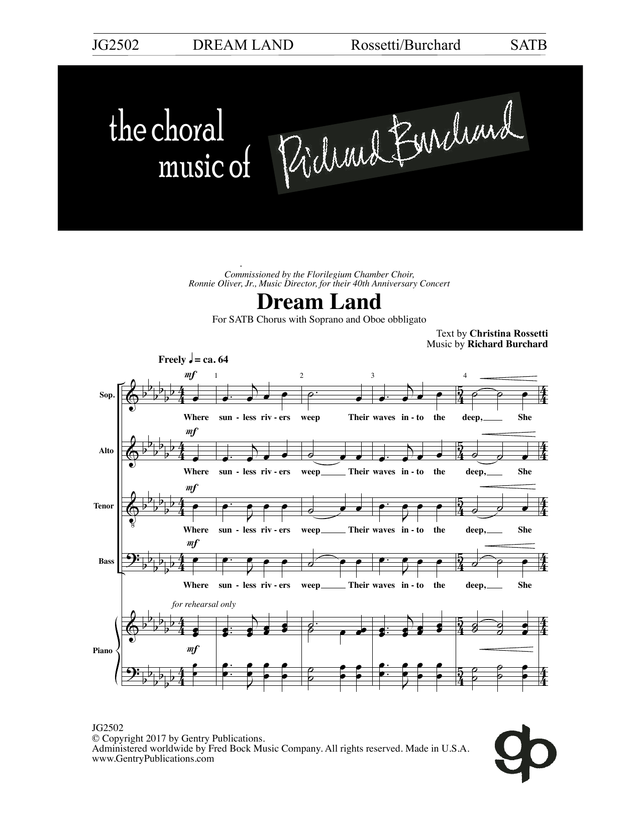Christina Rossetti Dream Land Sheet Music Notes & Chords for Choral - Download or Print PDF