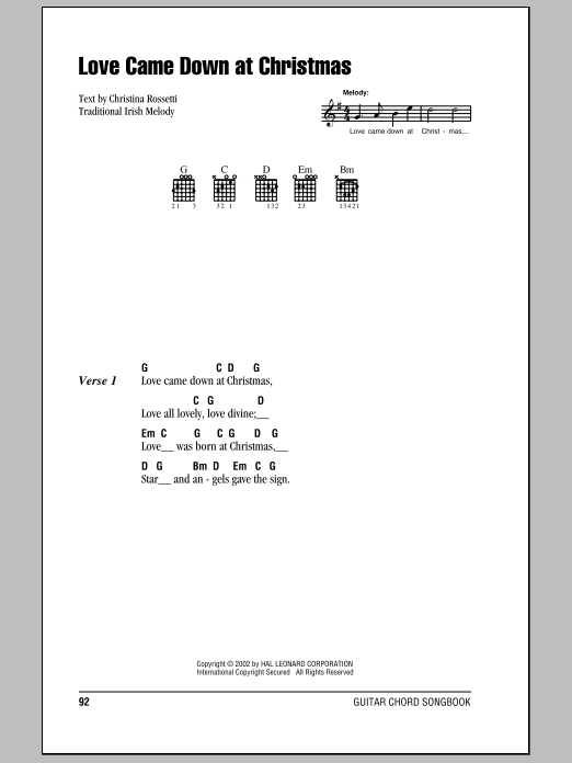 Christina Rossetti Love Came Down At Christmas Sheet Music Notes & Chords for Ukulele with strumming patterns - Download or Print PDF