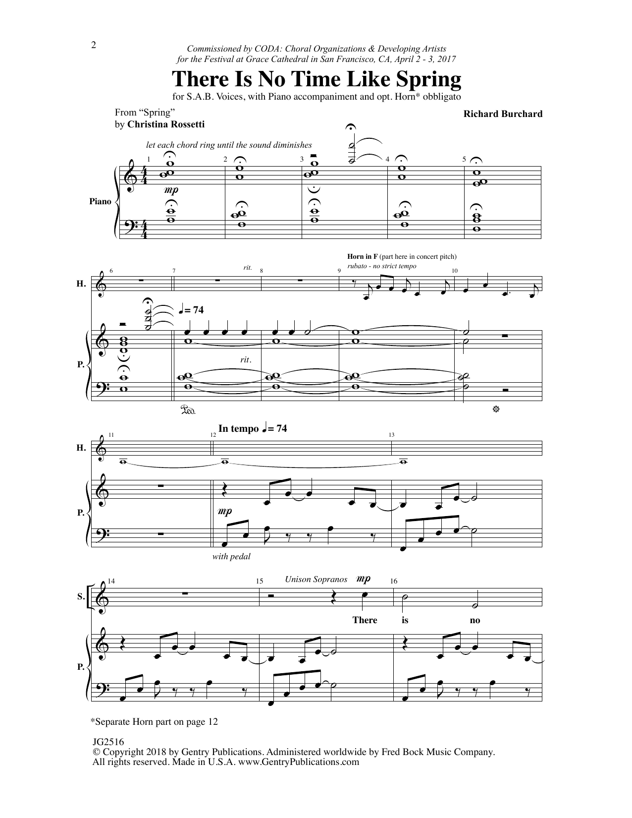 Christina Rossetti There Is No Time like Spring Sheet Music Notes & Chords for Choral - Download or Print PDF