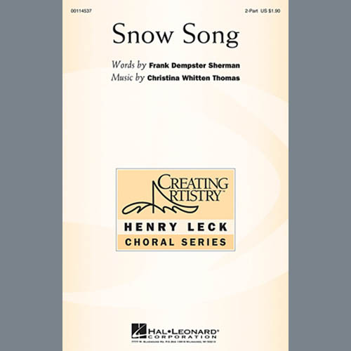 Christina Whitten Thomas, Snow Song, 2-Part Choir