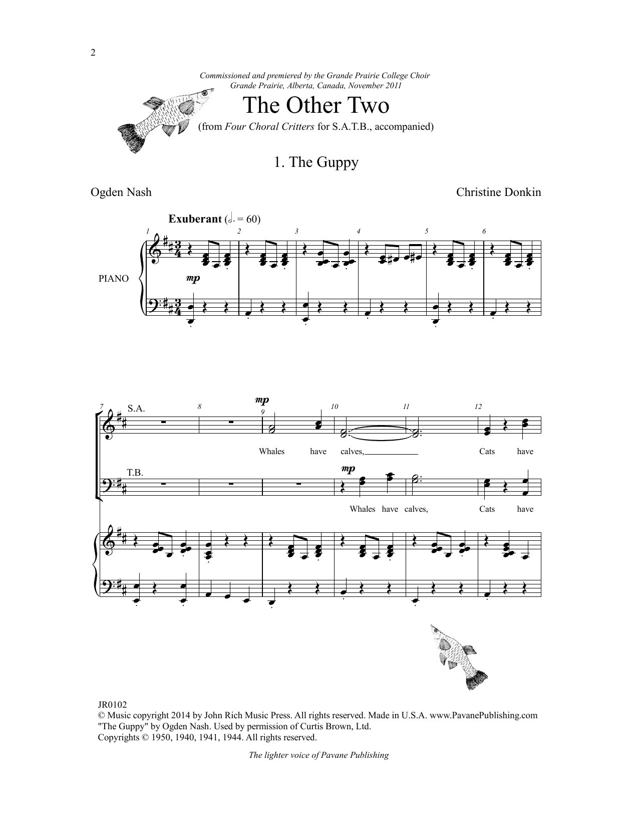 Christine Donkin Four Choral Critters - The Other Two Sheet Music Notes & Chords for Choral - Download or Print PDF