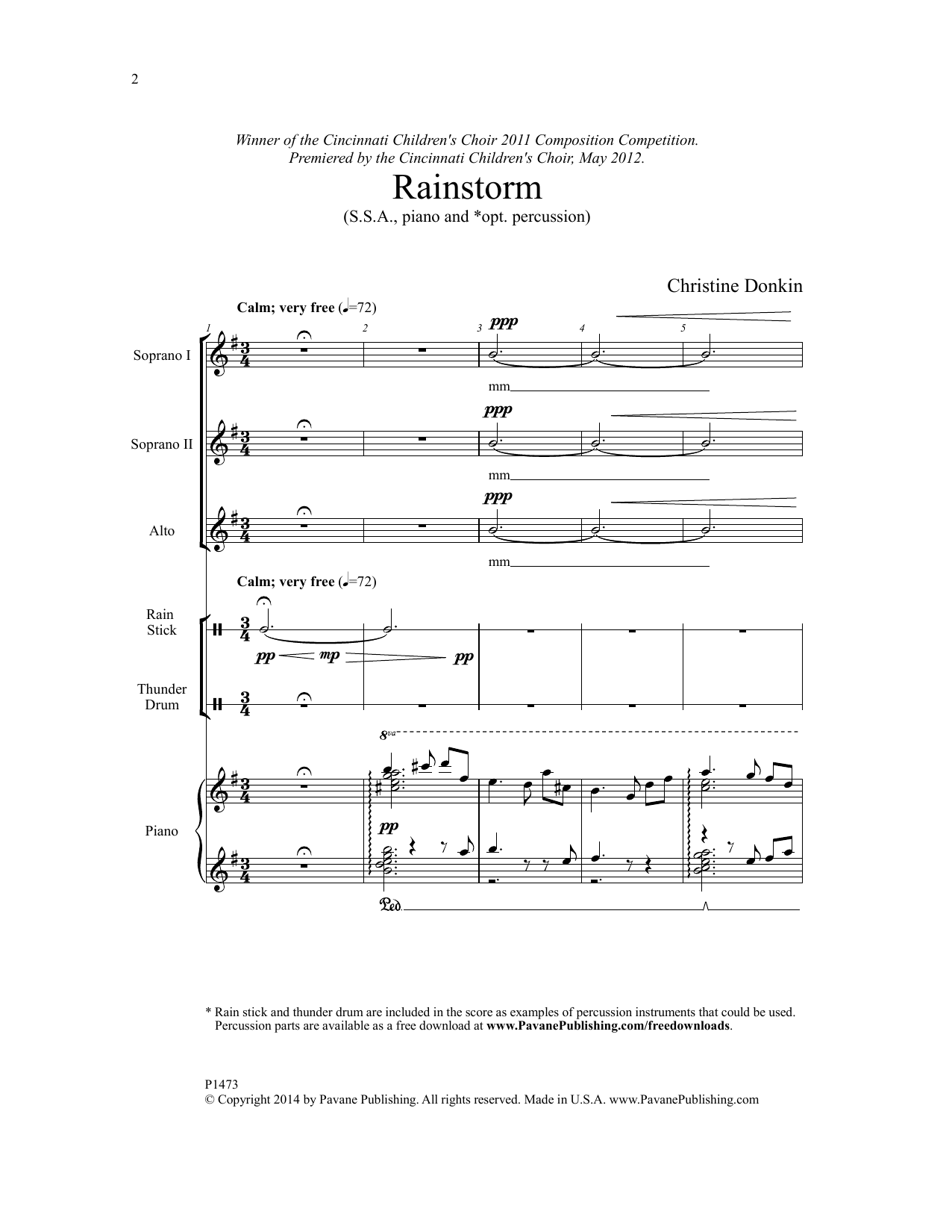 Christine Donkin Rainstorm Sheet Music Notes & Chords for Choral - Download or Print PDF