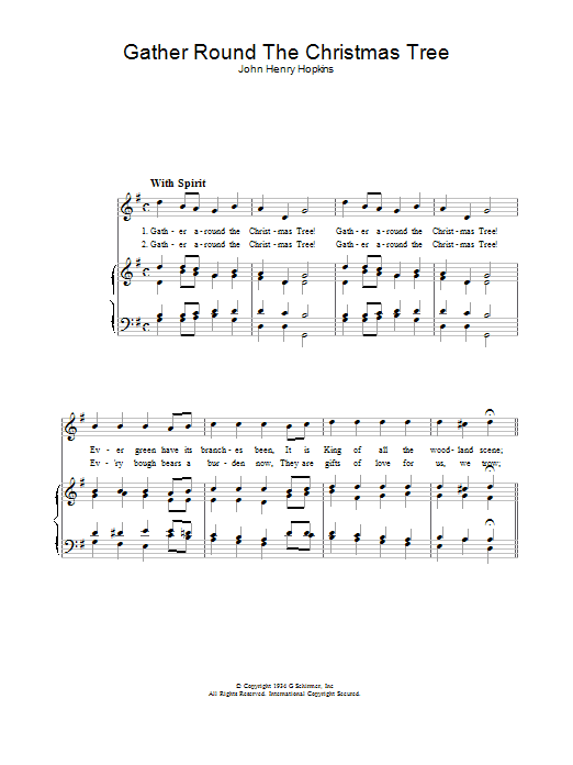 Christmas Carol Gather Round The Christmas Tree Sheet Music Notes & Chords for Piano & Vocal - Download or Print PDF