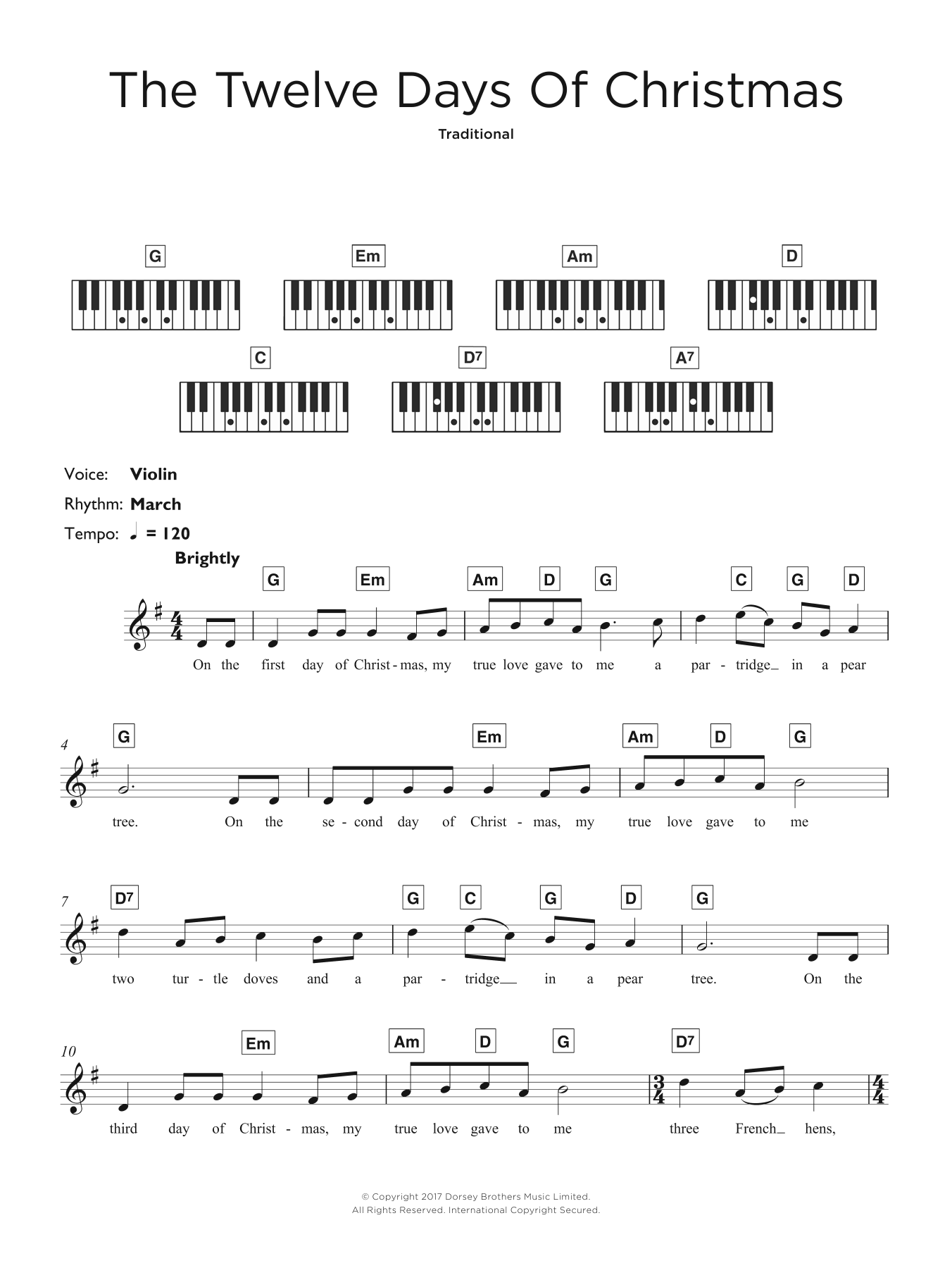 Christmas Carol The Twelve Days Of Christmas Sheet Music Notes & Chords for Piano & Vocal - Download or Print PDF