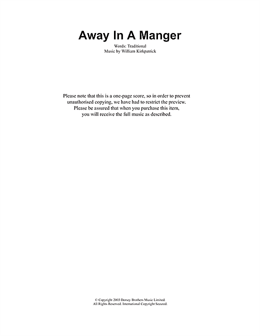 Preview Christmas Carol Away In A Manger Christmas sheet music, notes and chords for Recorder, SKU: 48670 Away In A Manger sheet music