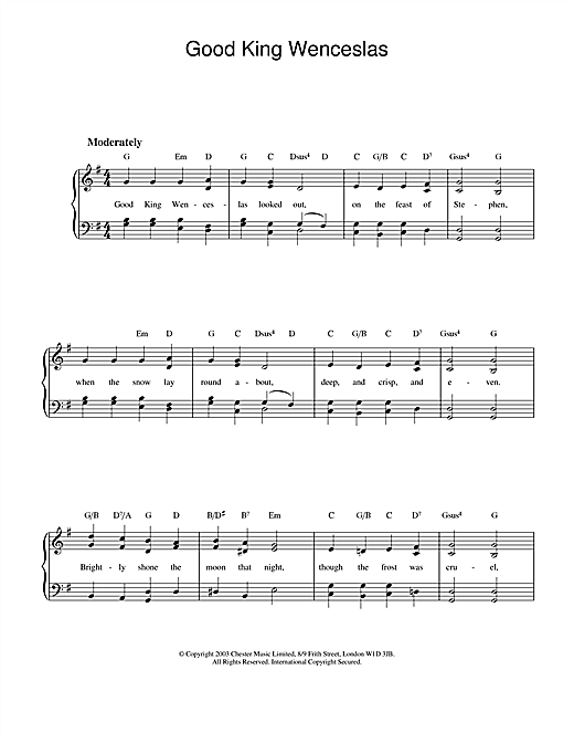 Good King Wenceslas sheet music