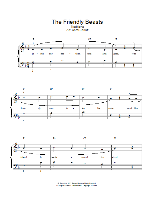 The Friendly Beasts sheet music