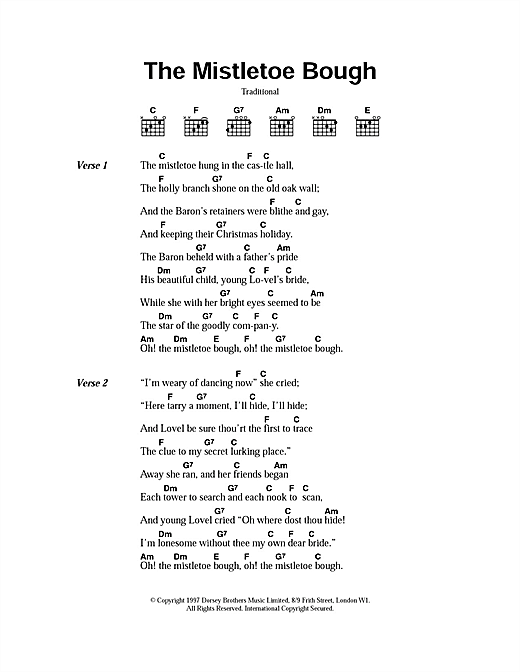 Christmas Carol The Mistletoe Bough Sheet Music Notes & Chords for Lyrics & Chords - Download or Print PDF