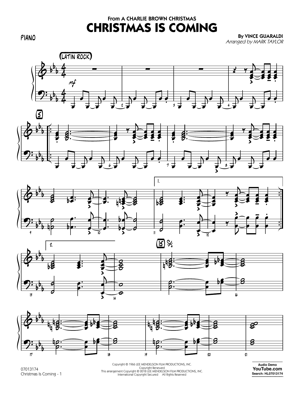 Mark Taylor Christmas Is Coming Piano Sheet Music Download Pdf Score 381851