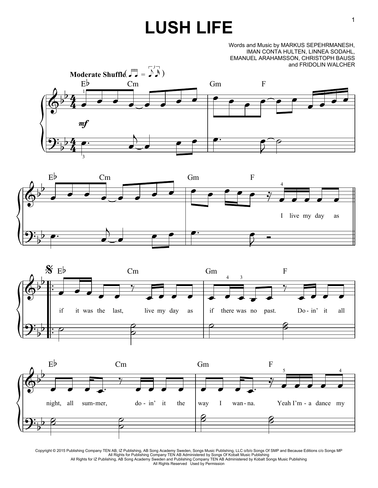 Christoph Bauss Lush Life Sheet Music Notes & Chords for Easy Piano - Download or Print PDF