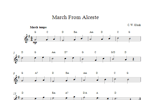 March From Alceste sheet music
