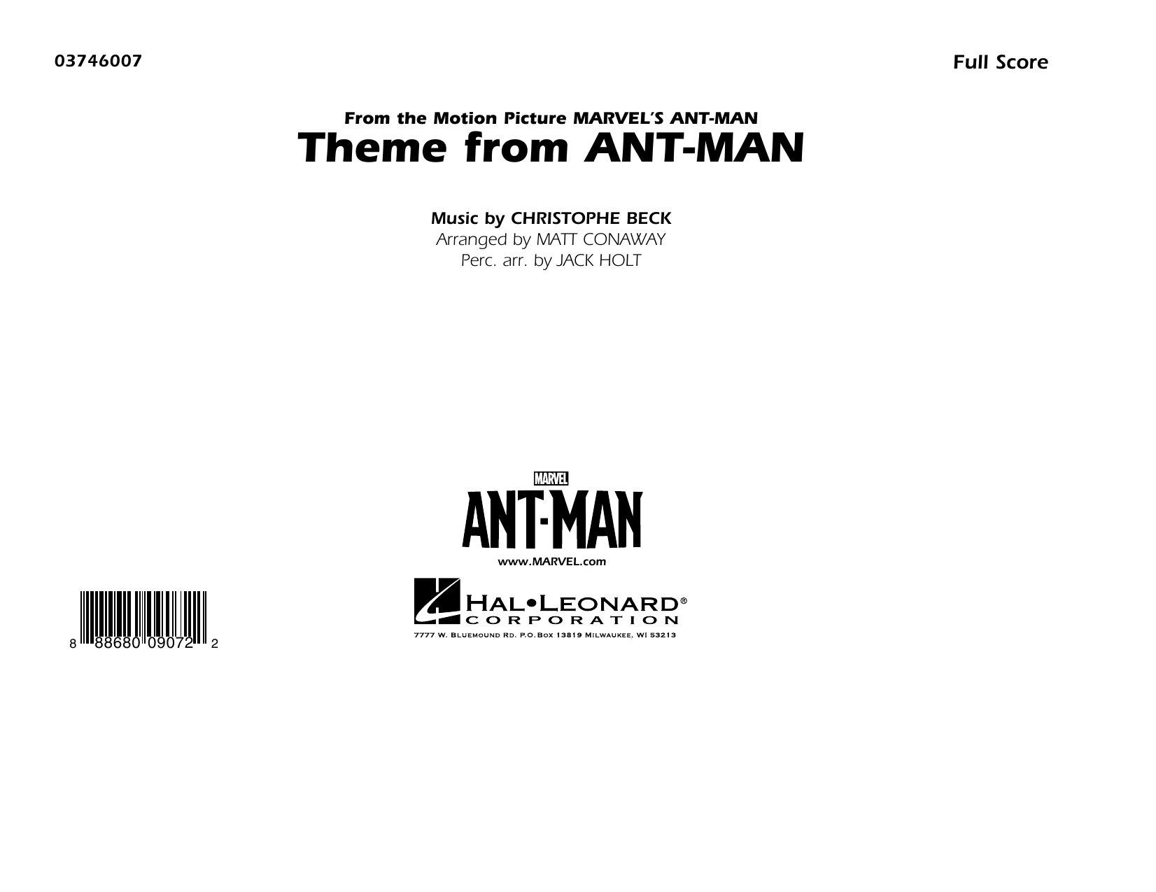 Christophe Beck Theme from Ant-Man (Arr. Matt Conaway) - Conductor Score (Full Score) Sheet Music Notes & Chords for Marching Band - Download or Print PDF