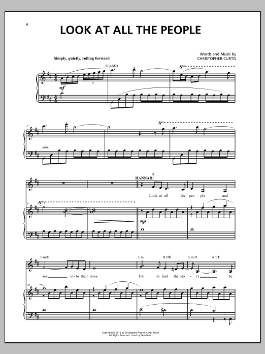 Christopher Curtis Look At All The People Sheet Music Notes & Chords for Piano & Vocal - Download or Print PDF
