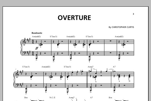 Christopher Curtis Overture Sheet Music Notes & Chords for Piano & Vocal - Download or Print PDF