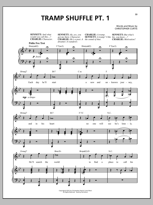 Christopher Curtis Tramp Shuffle Pt. 1 Sheet Music Notes & Chords for Piano & Vocal - Download or Print PDF
