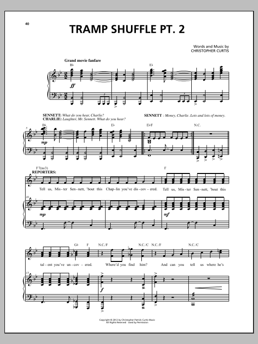 Christopher Curtis Tramp Shuffle Pt. 2 Sheet Music Notes & Chords for Piano & Vocal - Download or Print PDF