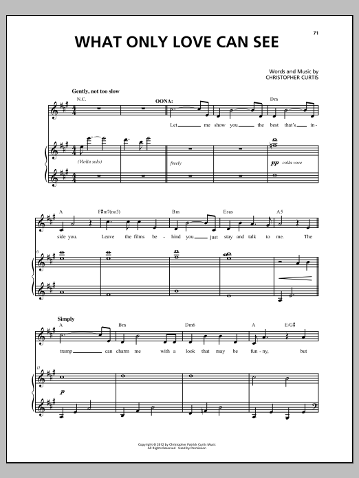 Christopher Curtis What Only Love Can See Sheet Music Notes & Chords for Piano & Vocal - Download or Print PDF