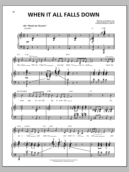 Christopher Curtis When It All Falls Down Sheet Music Notes & Chords for Piano & Vocal - Download or Print PDF