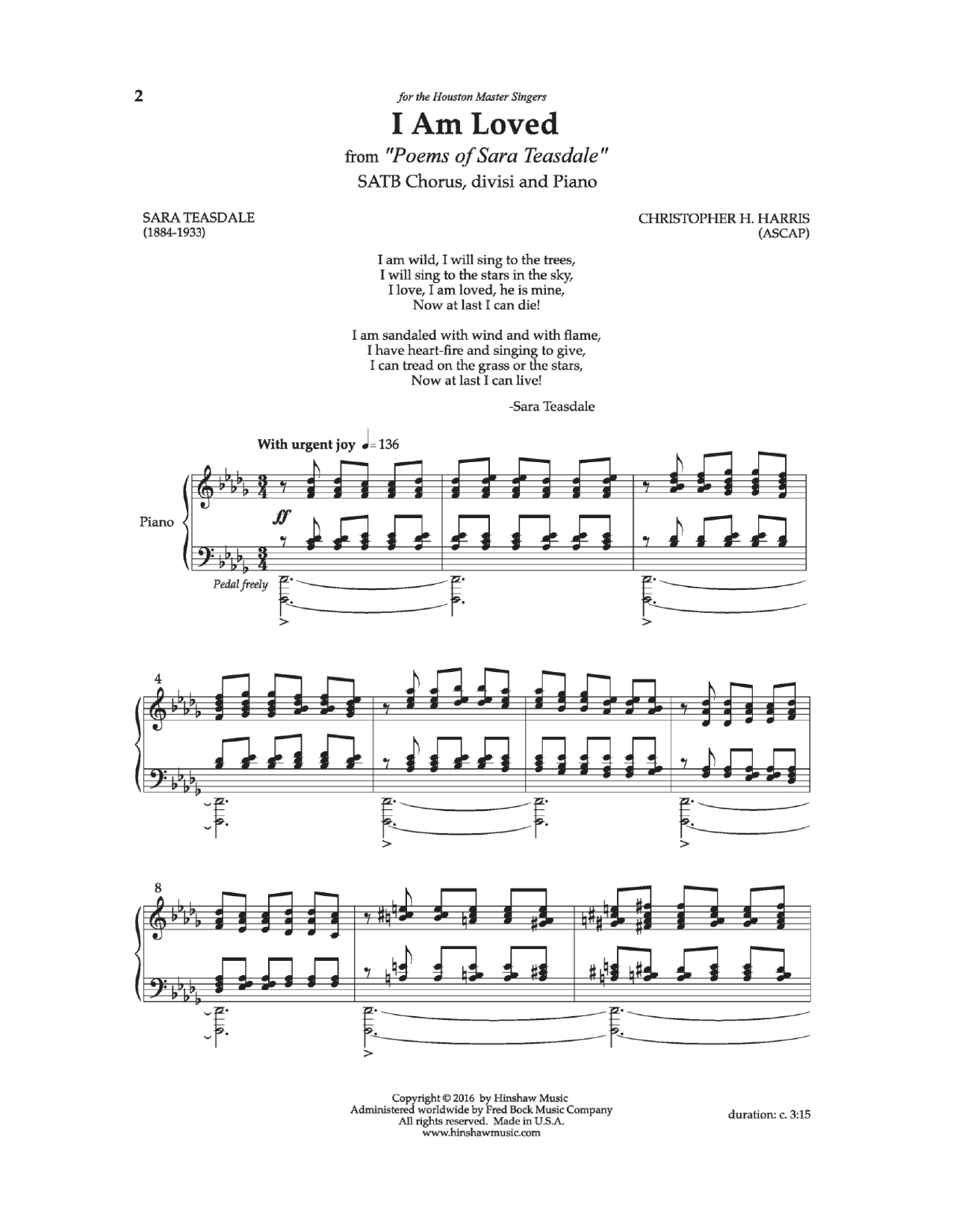 Christopher Harris I Am Loved Sheet Music Notes & Chords for SATB Choir - Download or Print PDF