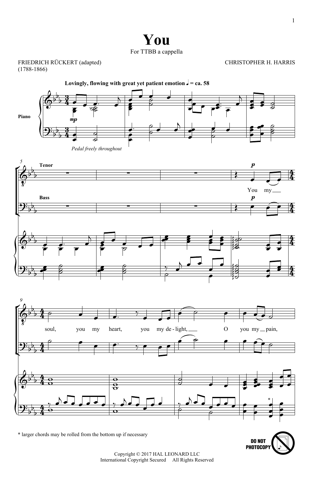 Christopher Harris You Sheet Music Notes & Chords for TTBB - Download or Print PDF