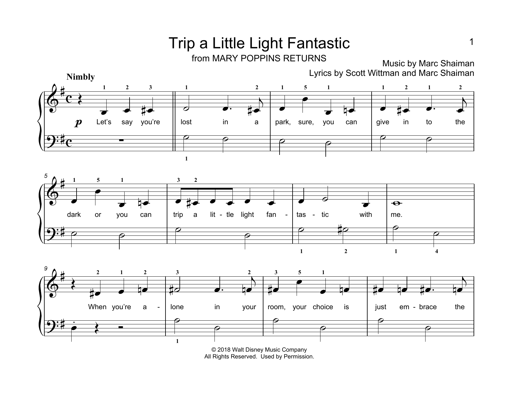 Christopher Hussey Trip A Little Light Fantastic (from Mary Poppins Returns) (arr. Christopher Hussey) Sheet Music Notes & Chords for Educational Piano - Download or Print PDF